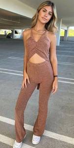 Dancing Queen Sparkle Bronze Jumpsuit