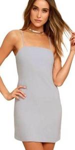 Lulus  NWT a “toast to life” grey mini dress