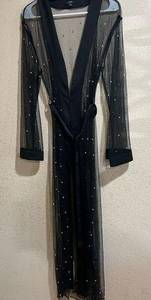 WOW Couture black mesh long kimono robe S/M