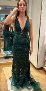 Jovani Sleeveless Sequin Prom Dress Forest Green