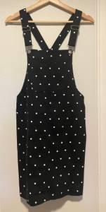 Black Polka Dot Overall Dress