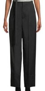 Helmut Lang High Waisted Relaxed Wool Pant Wool Twill Black Trouser Women Size 0