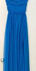 Monique Lhuillier Strapless Sweetheart Draped Gown in Turquoise Blue Size: 0