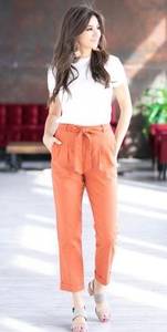 Burnt orange high waisted pant