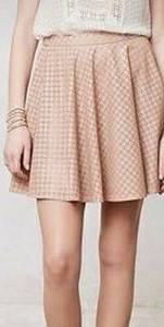 Anthropologie Sunday in Brooklyn Laser Cut Astral Swing Skirt Blush Pink