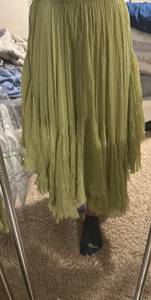 Free People green flowy skirt