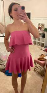 Bright Pink Strapless Dress