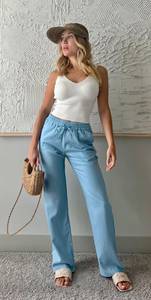 Sky Blue Linen Pants