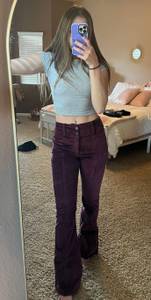 Tilly’s Maroon Corduroy Flare Pants 