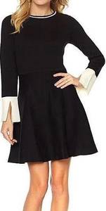 Fit and Flare Black Sweater Dress