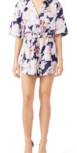 women’s rose floral belted romper size 6 small