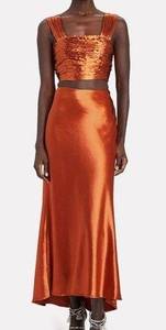 NWT AIIFOS Metallic Copper Silk Nicole Top