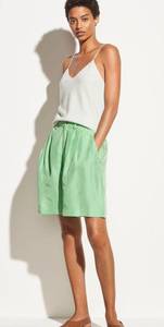 minty green Highwaisted Drapey Silk Habotai Short in