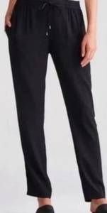 EILEEN FISHER Silk Tapered Ankle Pants Black