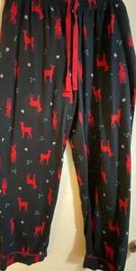 Joe Fresh Reindeer Pattern Navy Christmas Pajama Pants With Back Pocket Sz 1x