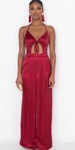 dark Red Sleeveless Jumpsuit 