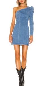 Ellie One Shoulder Denim Mini Dress