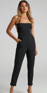 BRINKLEY STRAPPY OPEN BACK JUMPSUIT IN BLACK