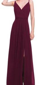 BNWT Levkoff Surplice Wine Burgundy Maxi Chiffon Dress Size 8 Bridesmaid