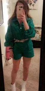 Green Long Sleeve Romper