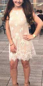 White/Nude Lace Shift dress