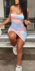 Tie Dye Cami Bodycon Mini Dress XS