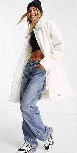 Nike Sportswear NWT White Icon Clash Long Sherpa Jacket Womens Size Large