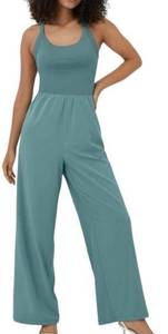 Halara Breezeful Backless Cut Out Twisted Sleeveless Side Pocket Jumpsuit Size S