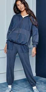 The Softest French Terry Wind Pants in navy