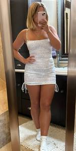 Gliks Boutique White scrunch tight dress