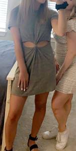 grey cut out tshirt dress