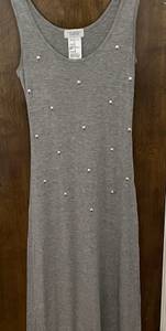 UO Gray Rayon Metal Decoration Tank Top Maxi Dress, size XS