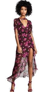 NWT For Love and Lemons Stella Maxi Dress in Lurex Pansy
