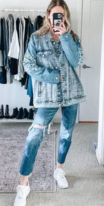 Blue Ditsy Floral Denim Jacket