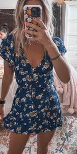 Blue Floral Mini Dress