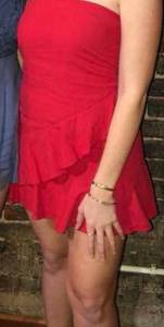 Red Strapless  Dress