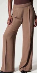 SPANX Carefree Crepe Pleated Trouser Wide Leg Pants Cedar Women’s Size M