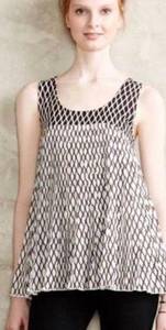 anthropologie deletta pleated lattice tank top