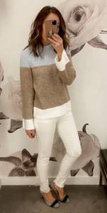 Colorblock Flare Sleeve Sweater