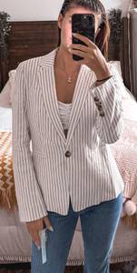 White Striped Blazer 