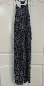 Roxy paisley Patterned Black and White Jumpsuit Size M