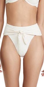 Barneys New York High Waisted Eyelet Riviera Bikini Bottoms in White - FREE SHIP