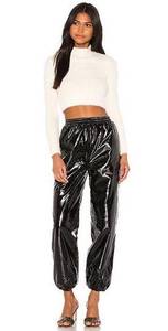 LPA Kendra Patent Leather Jogger Pants