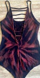 KALEIDOSCOPE TIE DYE LADDER BACK BODYSUIT NWOT