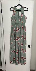 Floral Green Maxi Dress