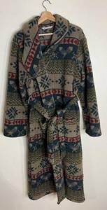 VTG Woolrich Navajo Open Coat Sherpa Jacket Long Aztec Trench Western S/M 90s