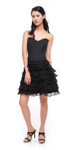 Sweetheart Dress Black Ruffled Skirt Size medium