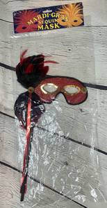 Red Sequin Mardi Gras Mask