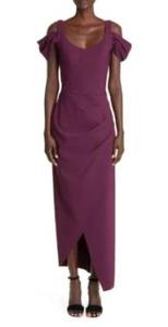 Chiara Boni La Petite Robe Skylar Cold Shoulder Gown in Barolo