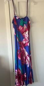 GF FERRÉ blue and pink floral dress